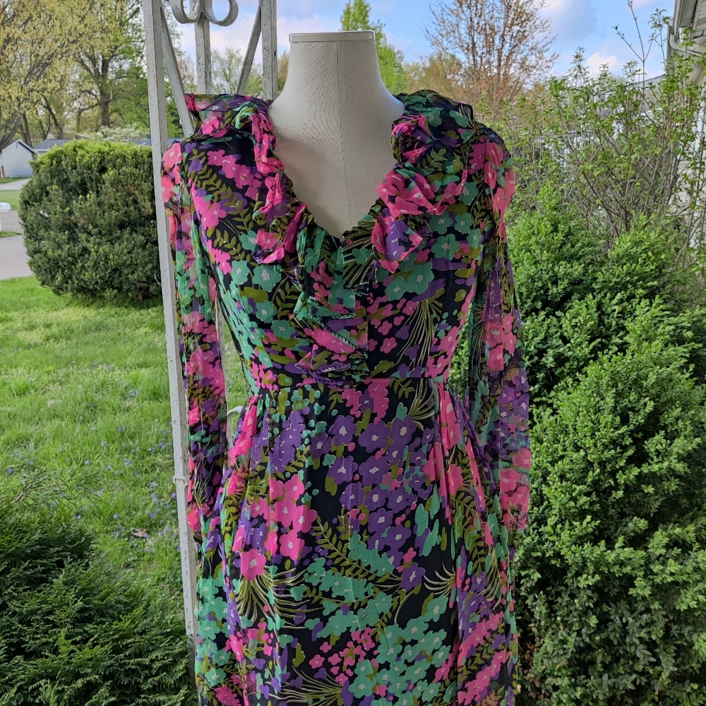 ð¥BLACK FRIDAY BOGO FREE EVERYTHINGð¥ 70s Vintage Long Sleeve Floral Maxi - Picture 11 of 16